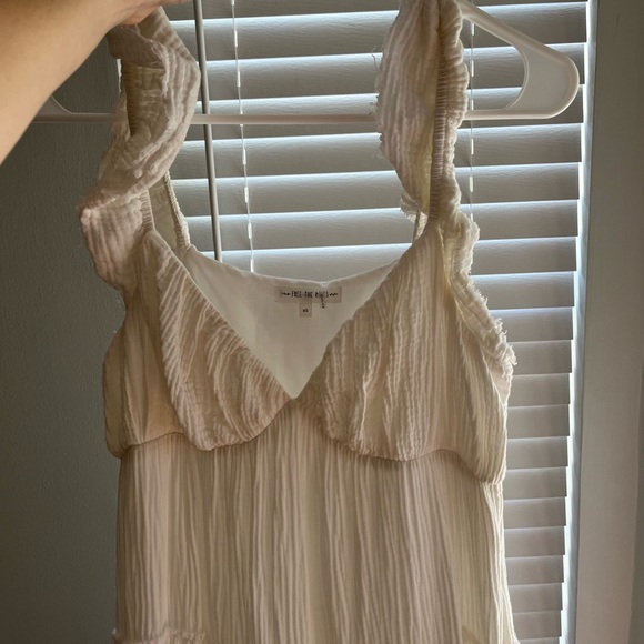 Free the roses Nordstrom maxi sweetheart dress with raw edge details NWOT - Picture 5 of 8